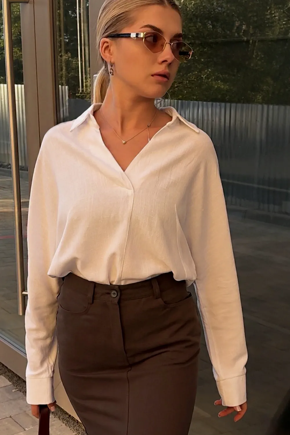 White light loose fit blouse