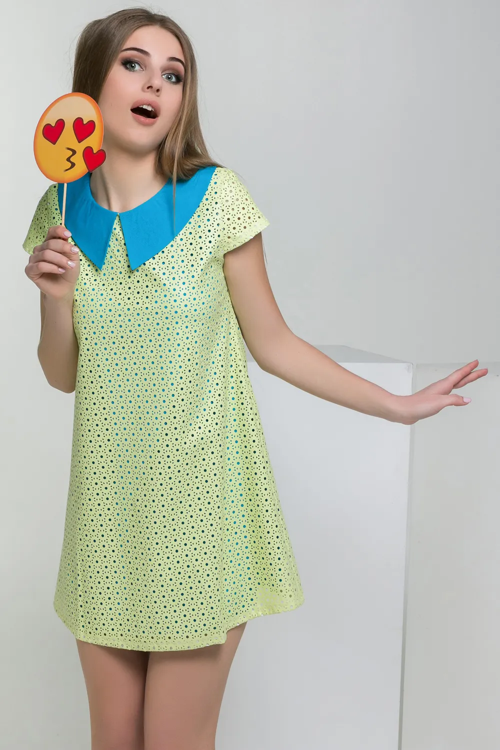 Dress made of perforated zama leather with lining