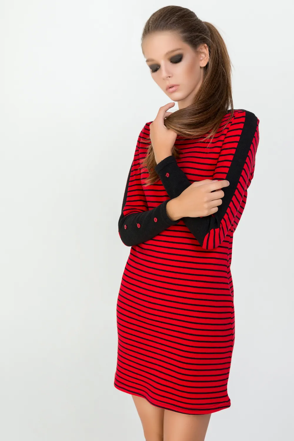 Red striped dress