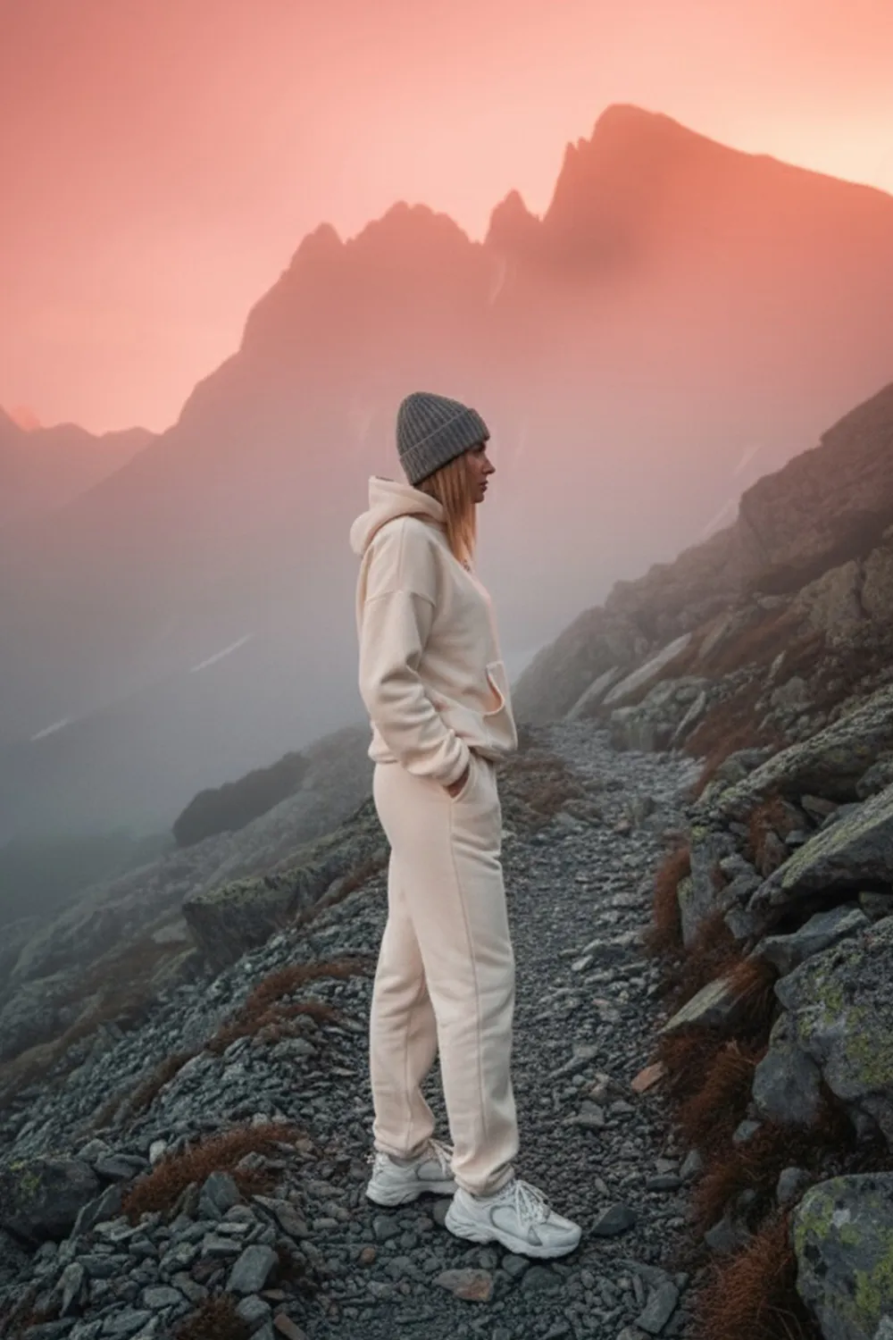 Cream fleece suit