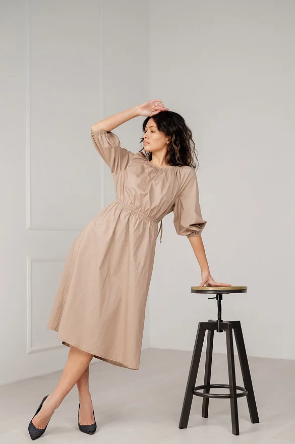 beige long dress women Women's Loose Beige Satin V-Neck Long Sleeve Kimono Jacket/Mini Dress –  Frimunt Clothing Co main image 1