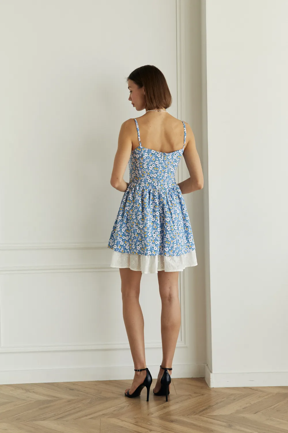 Blue sundress with additional stitching lining