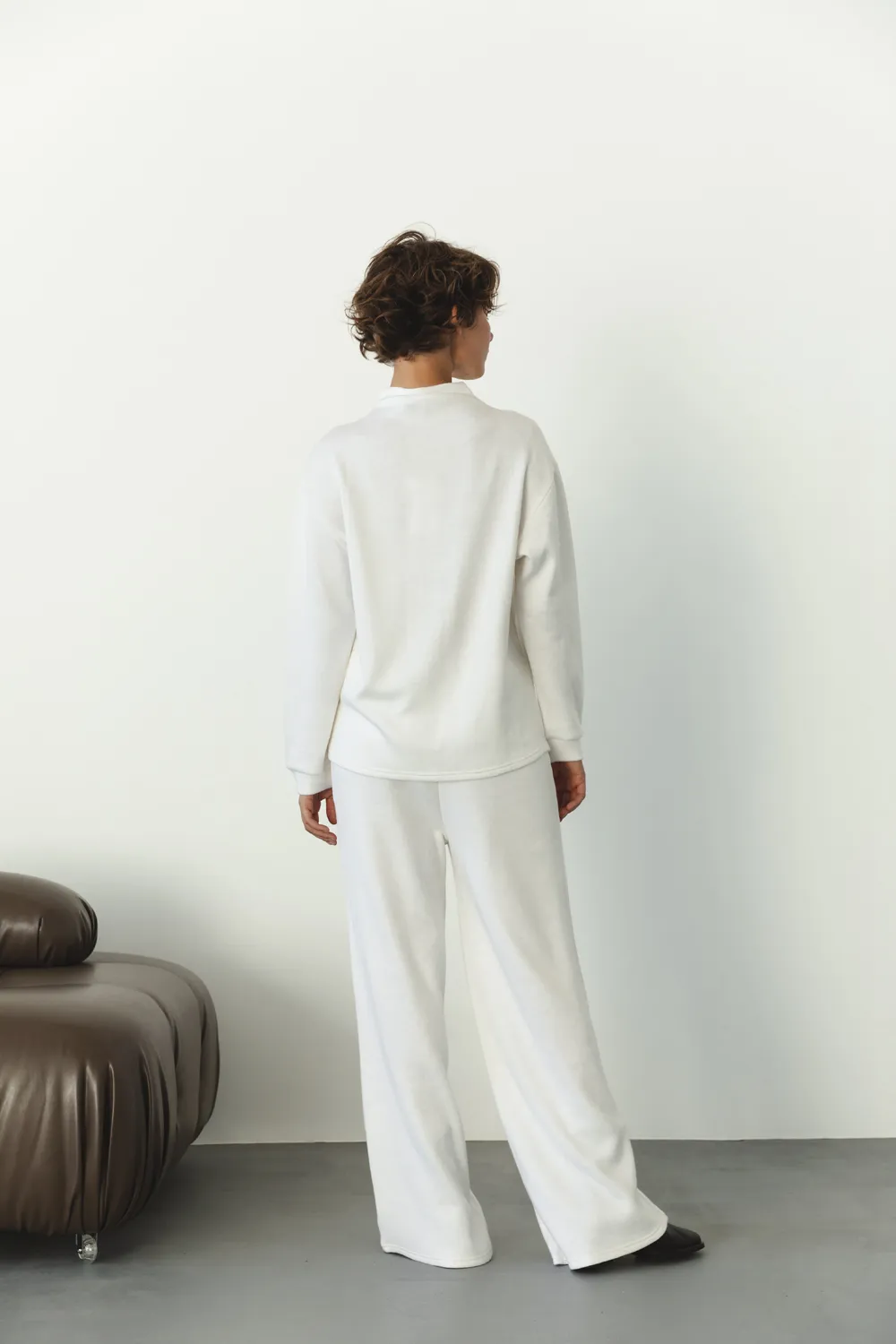 Milk angora pantsuit