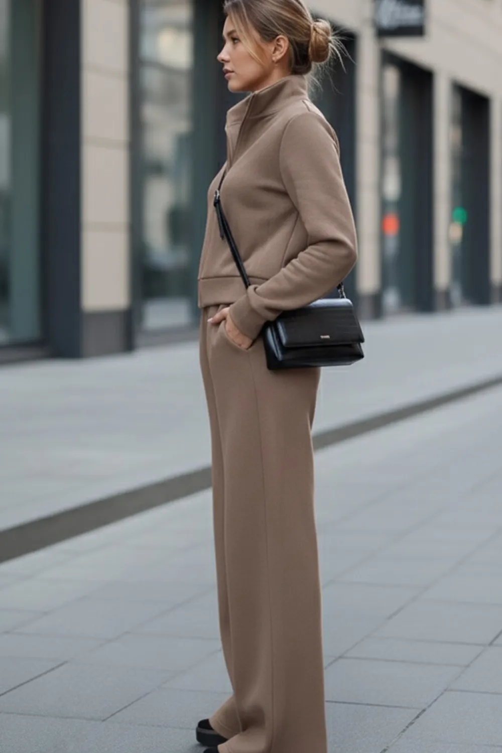 Knitted angora suit in the color 