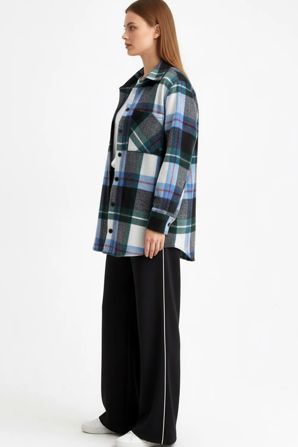 Голубая рубашка в клетку