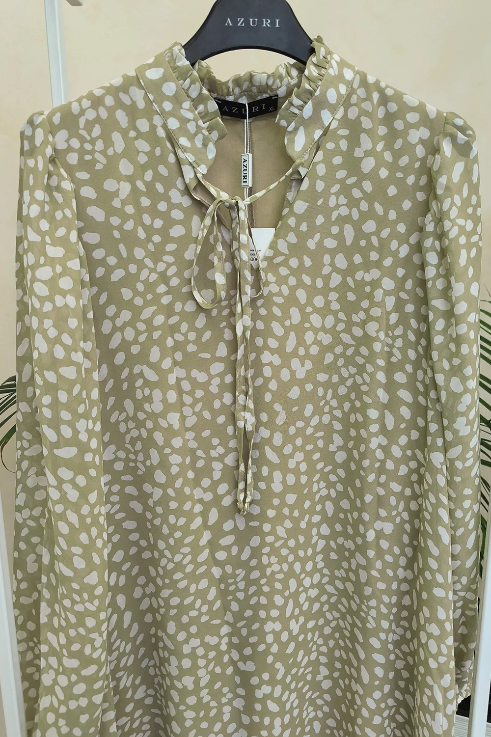 Beige chiffon dress
