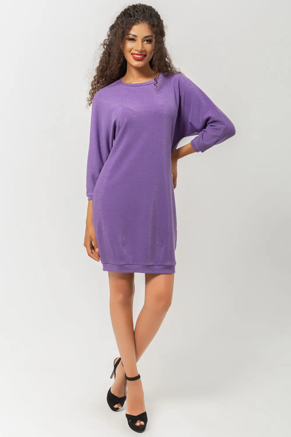 Knitted dress in lavender colour