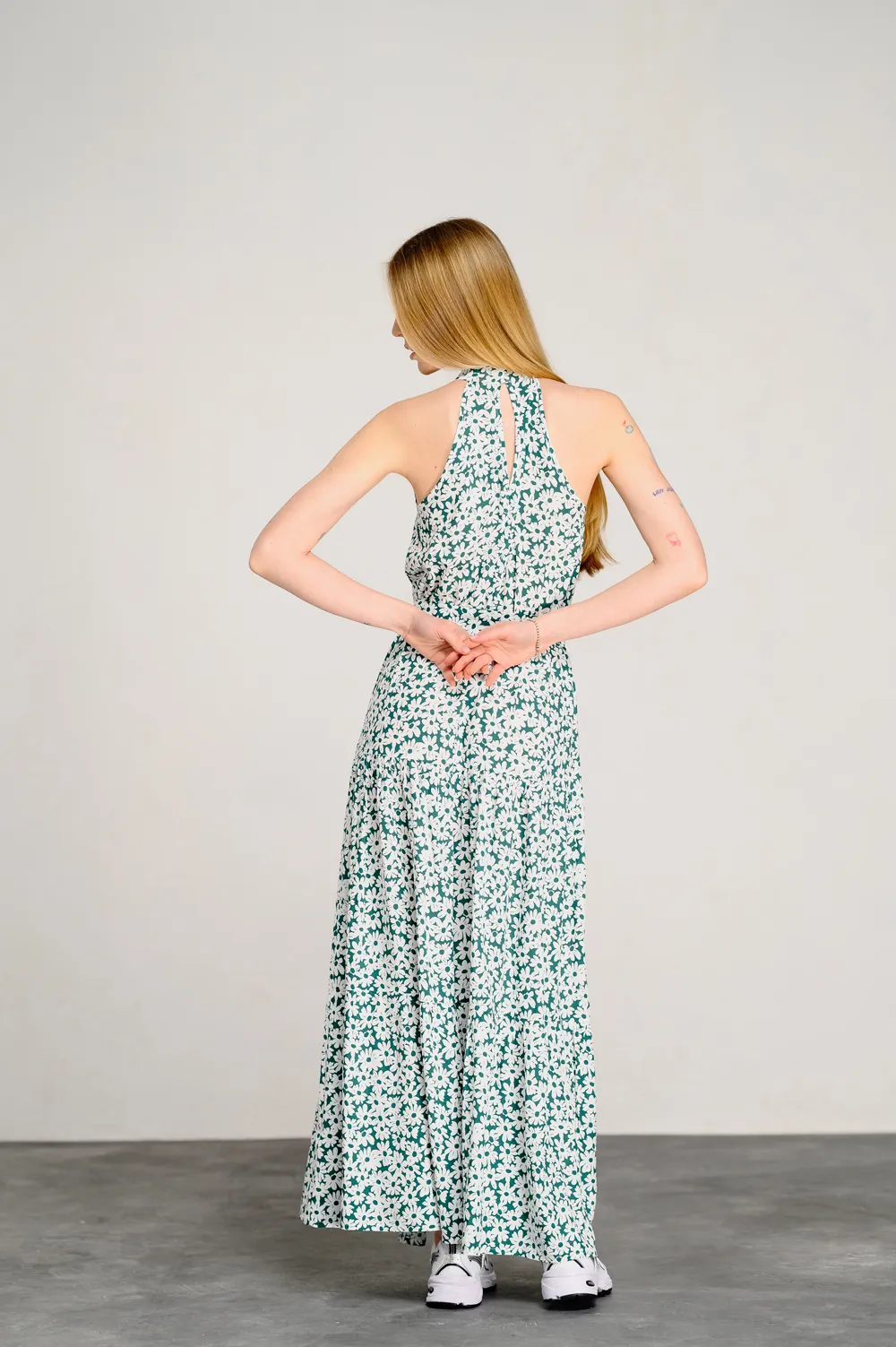 Off Shoulder Green Dress