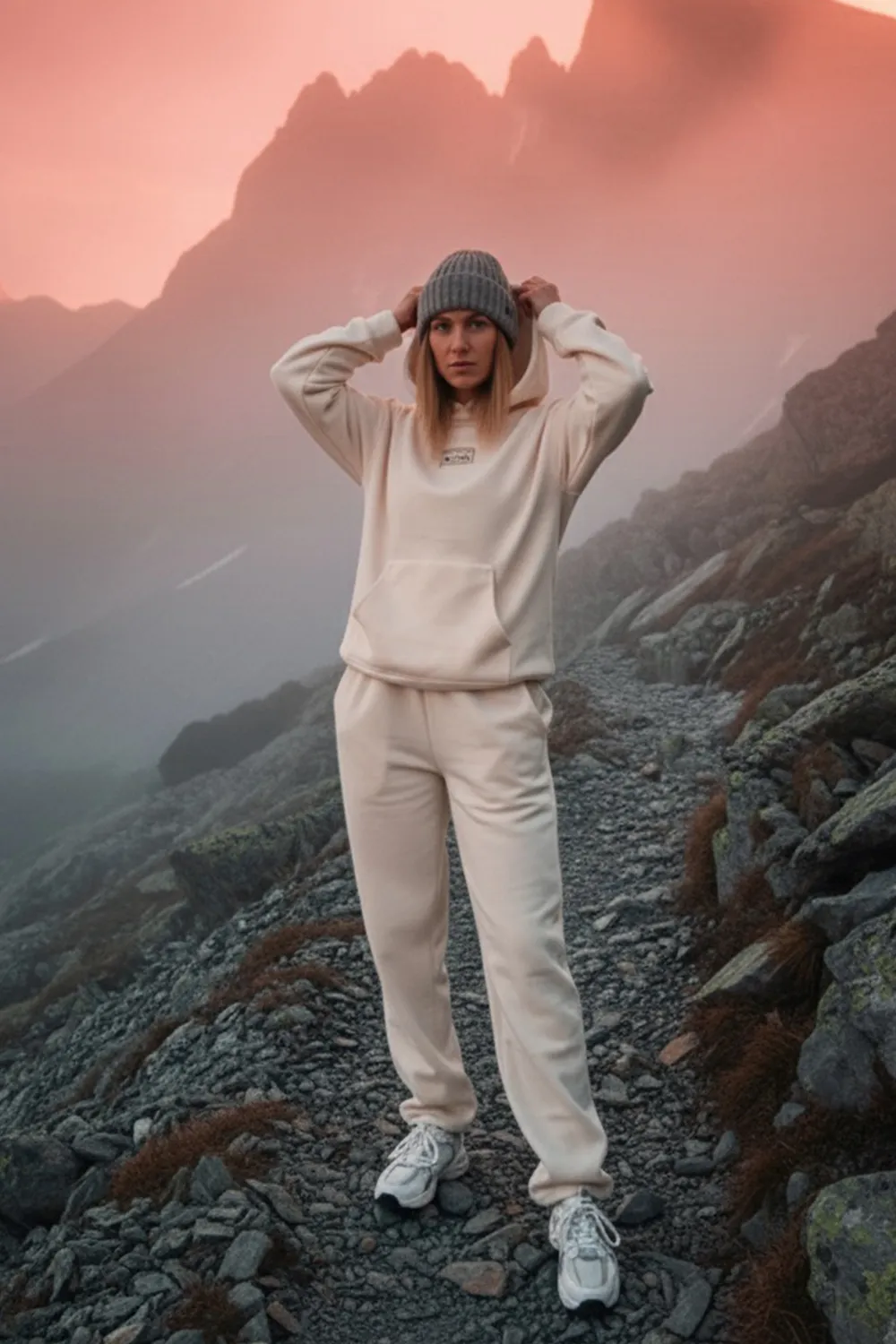 Cream fleece suit