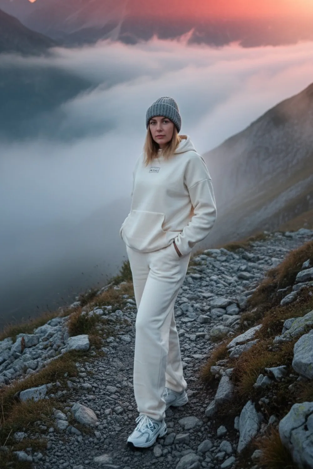 Cream fleece suit