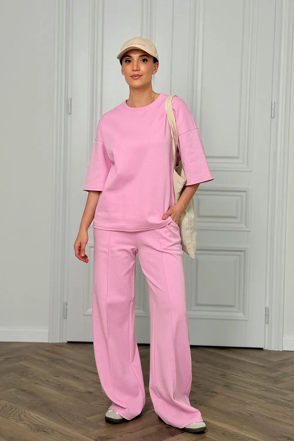 Pink cotton suit
