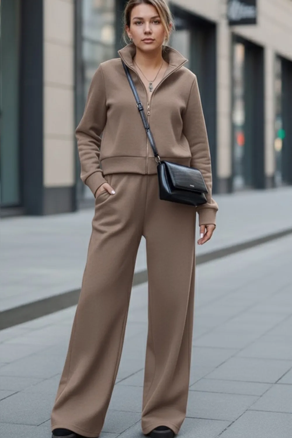 Knitted angora suit in the color 